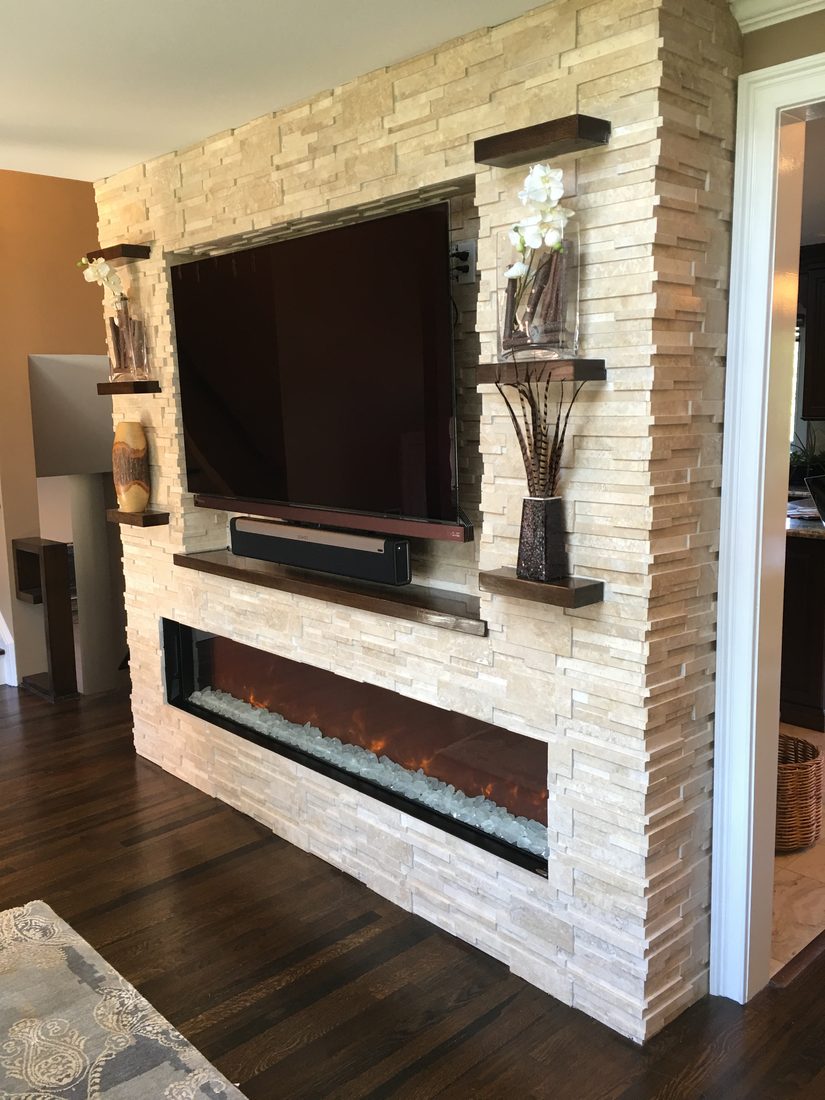After — Built-in Shelving Wall